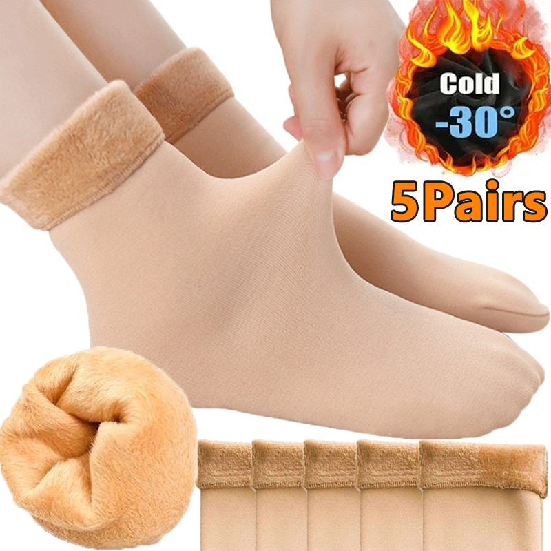 Meias Curtas Térmicas de Lã de Cashmere para Mulheres, Quentes e Grossas, Meias de Veludo para Botas de Neve, Meias para o Lar, Calcetines Mujer
