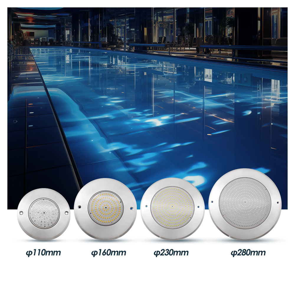 IP68 Waterproof PAR56 LED Concrete Swimming Pool Light Liner Pools Lamp Ss316 Cover 12v Warmwhite Rgb Controlled by Wifi Remote
