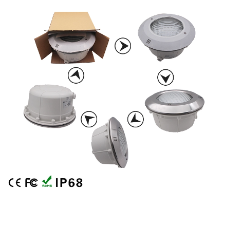 304SS+ABS Plastic 36W 54W White RGB PAR56 LED Pool Light for Concrete Pool and Vinyl Liner Pool