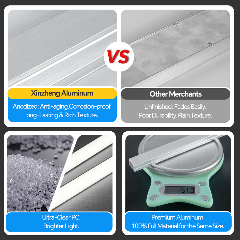 LED Inground Linear Light Aluminum Profile, Recessed Floor Lighting Channel For Outdoor Landscape