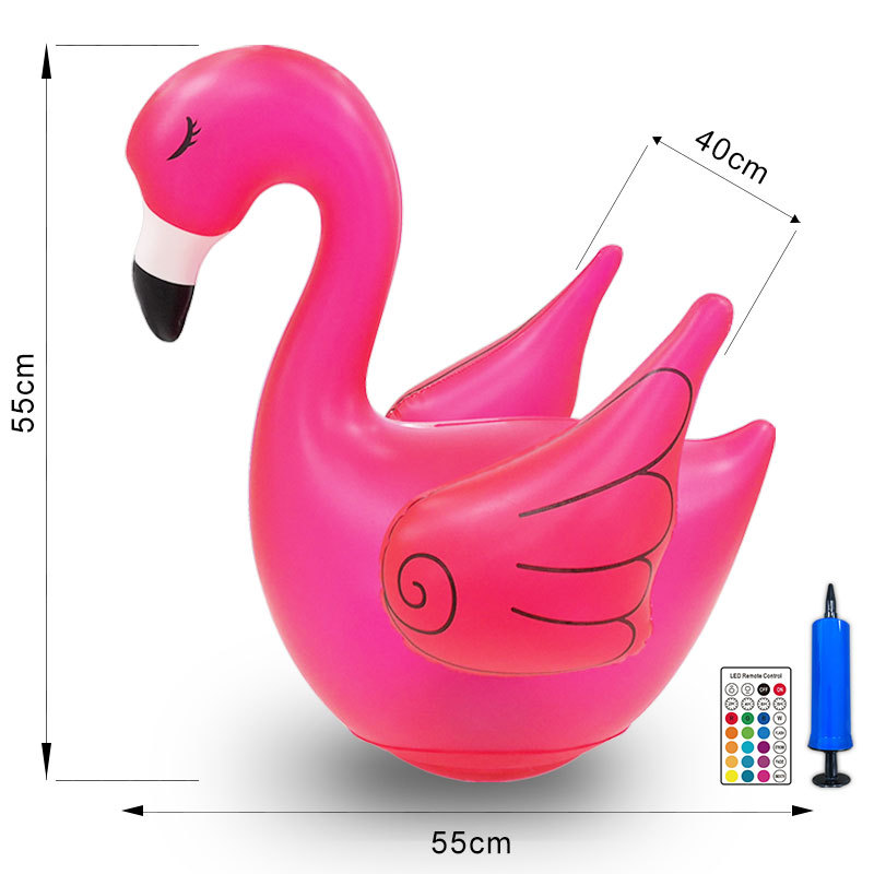 RGBW Color Changing Flamingo Swimming Pool Light with IR Remote IP68 Waterproof LED PVC Inflatable Garden