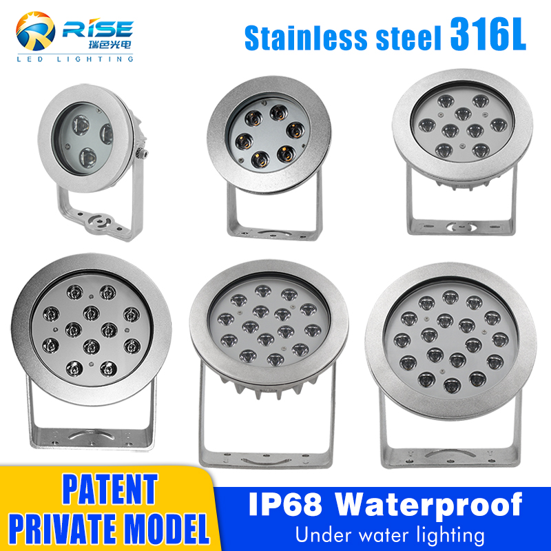 Outdoor Landscape Stainless Steel RGB IP68 24V DMX512/RDM Music Dancing Water Jet Fountain Underwater LED Swimming Pool Light