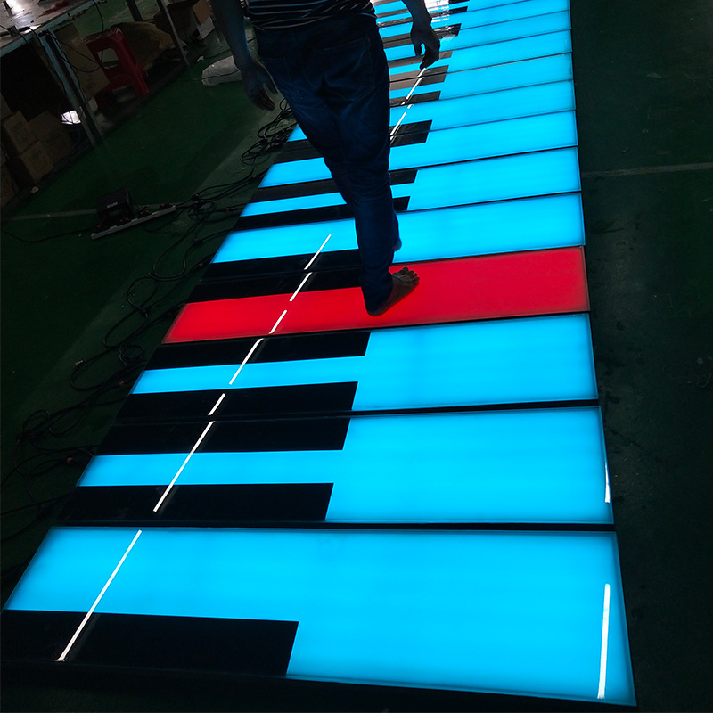 RGB Music Activate Piano Led Floor Lights LED Interactive Tile Interactive Musical Flooring Light Up Piano Tiles