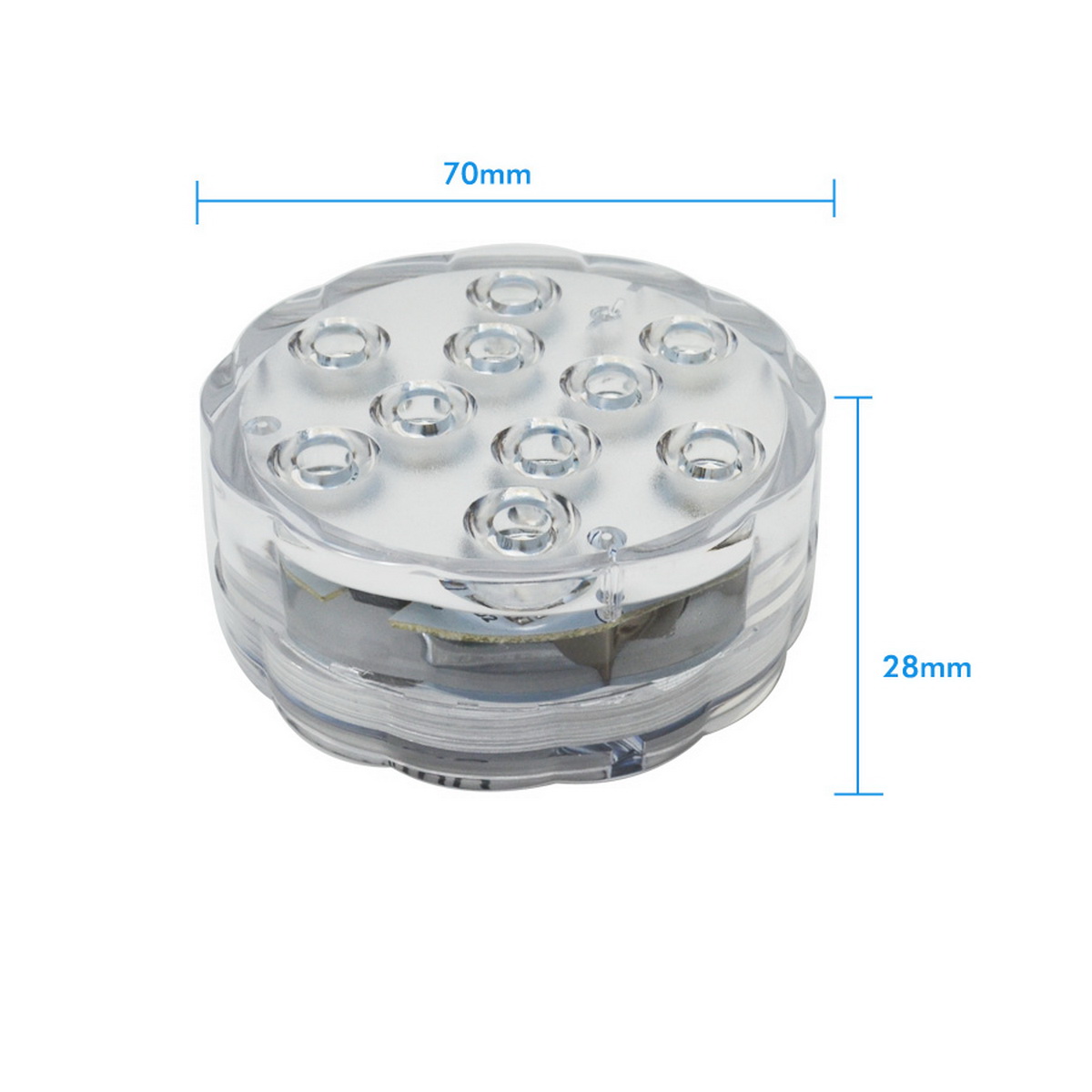 LED RGB Submersible Light With Magnet and Suction Cup Swimming Pool Light Underwater Tea Night Light for Pond