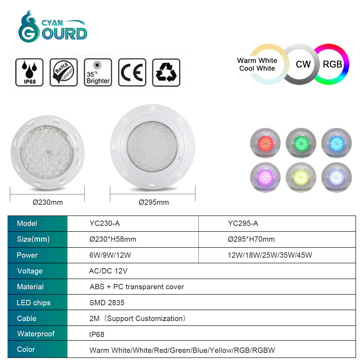Ip68 Waterproof Rgb Wifi Smart Remote Control Swim Pool Lmap Submersible Underwater Led Swimming Pool Lights