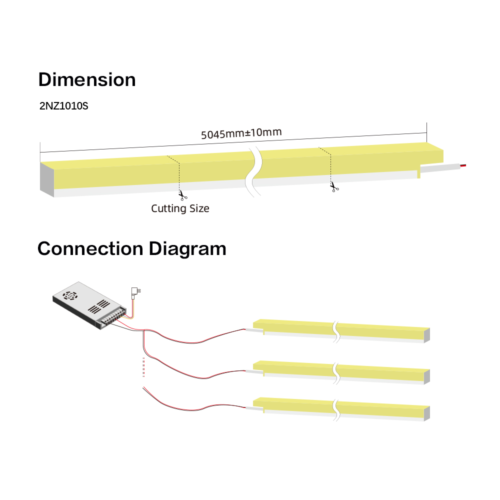 Swimming Pool Underwater 10*10mm IP68 3D Solid Neon LED 24VDC White Color High Transmittance Cuttable