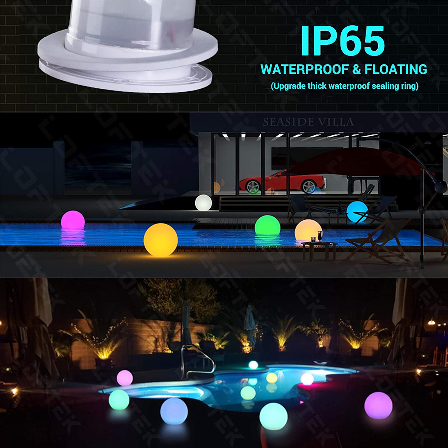BONNY LED Waterproof Color Changing Glow Night Lamp Inflatable Solar Ball Floating Pool Lights