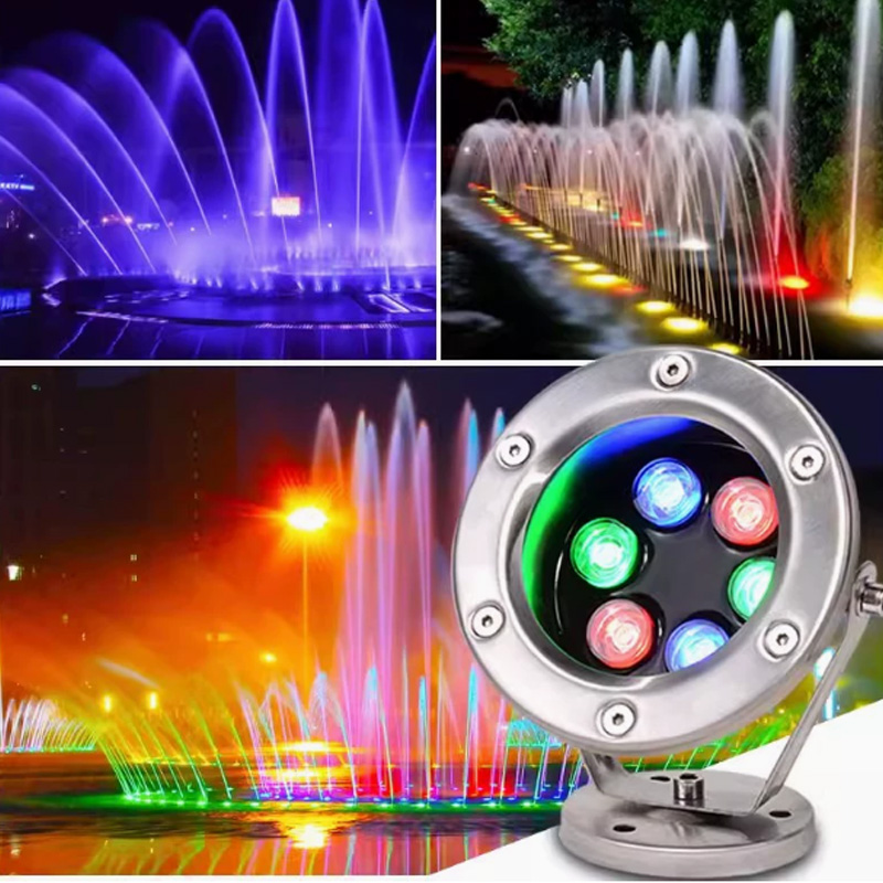 Outdoor Villa Garden Pool Light Low Voltage Landscape Lighting Underwater Glowing Diode RGB LED Fountain Light