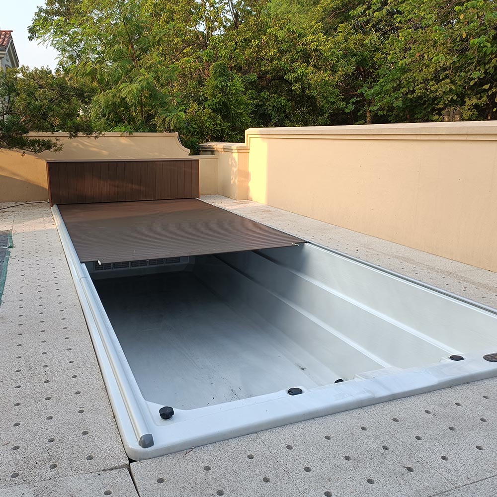 Swimming Pool Roller Cover Electric Roller Reel Wooden Automatic Pool Cover Swimming Pool Cover