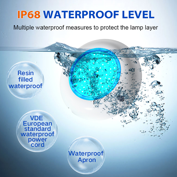 Ip68 6W 12W 18W 25W 35W RGB LED Swimming Pool Light ABS Body Warm White CCT Remote Control Pool Lamp For Pond Color Change