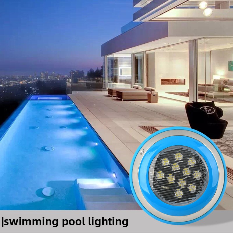 LED Swimming Pool Light Outdoor Waterproof Wall-Mounted Low Voltage 12V/24V Underwater RGB Colorful Water Bottom Wall Light IP68