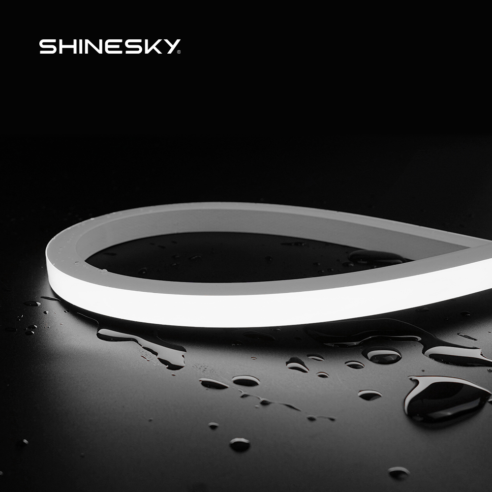 SHINESKY True IP68 Waterproof Flexible LED Neon Flex DC24V Submersible Strip Lights For Underwater Pond And Pool Decor