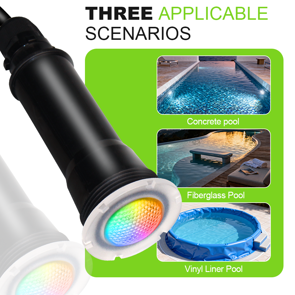 12W RGB LED Spa Light AC12V DC12V Nicheless Recessed Fitting Replacement Underwater Tub Lamp Swimming Pool Bulb D55mmxH162mm
