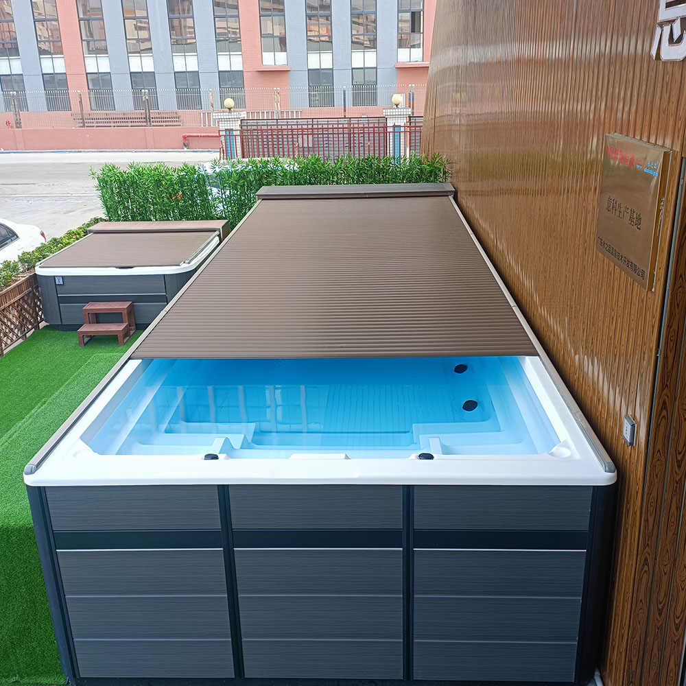 Swimming Pool Roller Cover Electric Roller Reel Wooden Automatic Pool Cover Swimming Pool Cover
