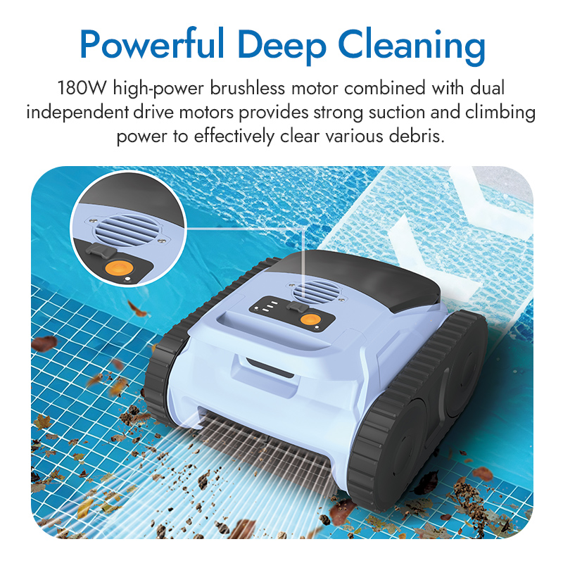 Professional Pool Robot Automatic Wall-Climbing Cordless Cleaning Robot 180min Runtime App Control Eco-Friendly Low-energy For