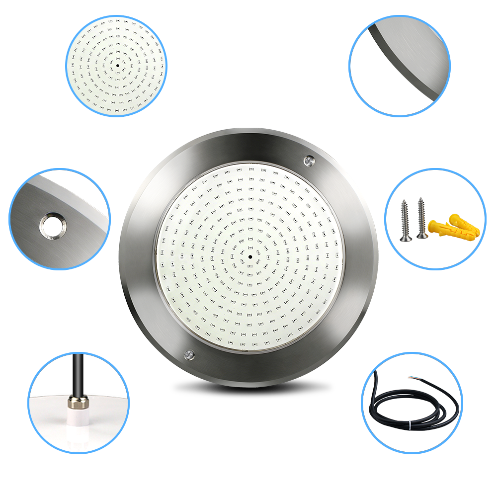 2 Wires Led Tech Stainless Steel Marine Grade Wall Swimming Pool Lights Led Underwater With Remote Controller