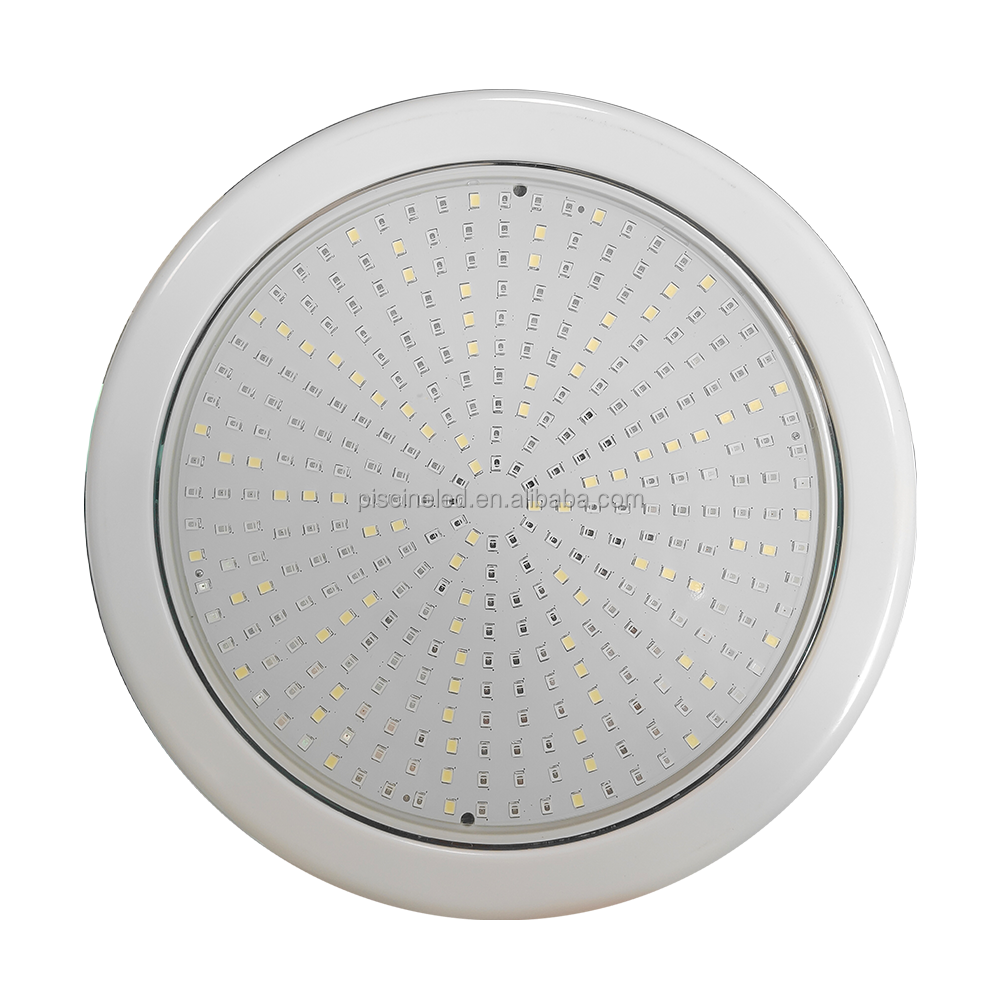 AC 12V Vinyl Liner Pool LED Light IP68 ABS Resin 25W RGB Warm White Rechargeable Remote Control Surface Mount