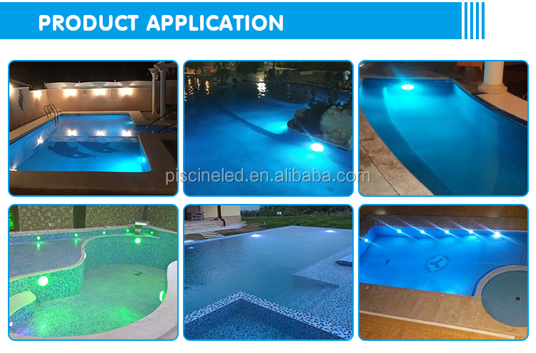 Vinyl Liner Pool LED Light IP68 ABS Resin 25W RGB Color Surface Mount