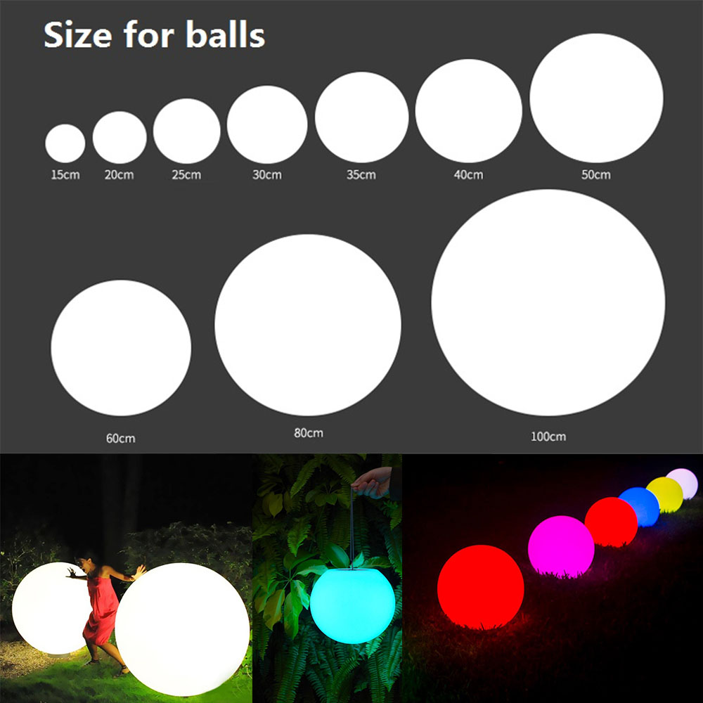 Rotational waterproof PE Plastic LED round ball light