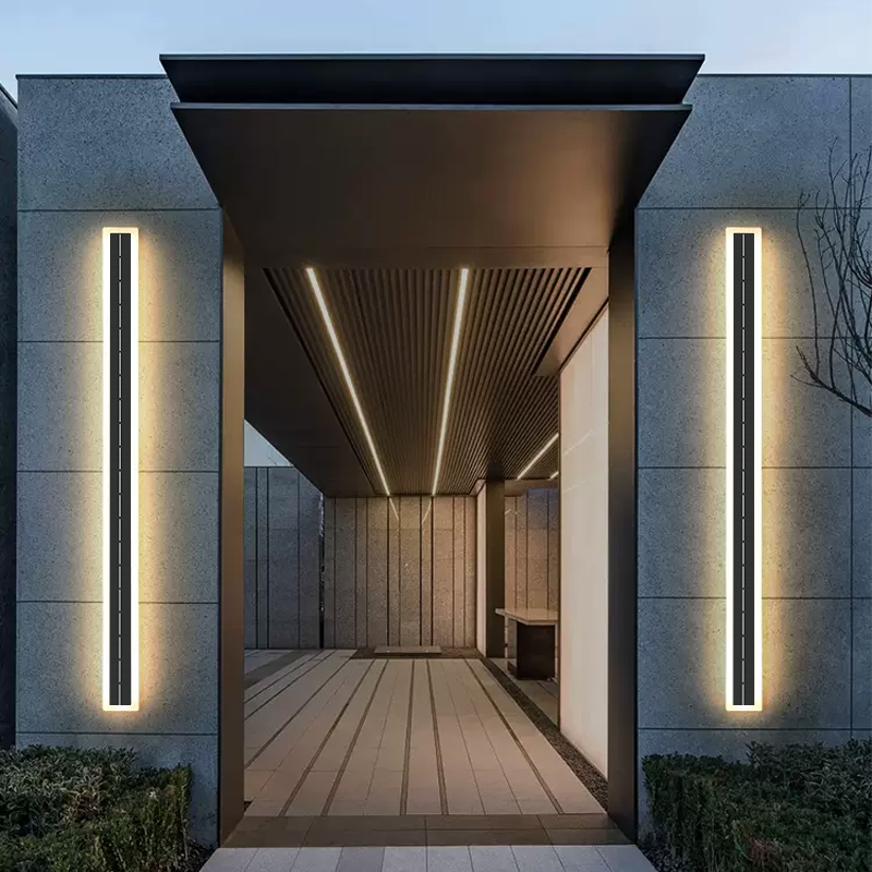 P65 Solar Powered Wall Light 12H Auto On/Off Linear LED Strip For Garden Pathway Facade Waterproof &amp; Wireless Installation