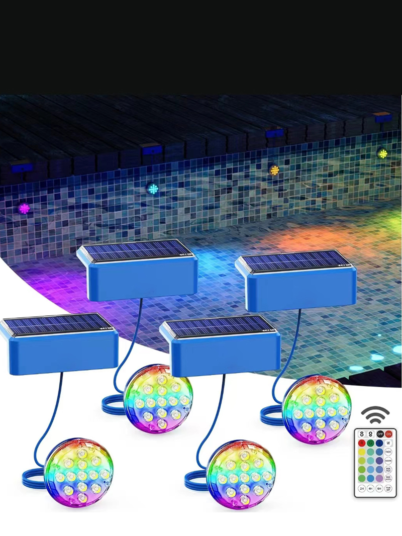 EGH Solar Ultra Thin 1W Waterproof Underwater Submersible Dive Multi Color Changing RGBW Wifi Led Nicheless Pool Light