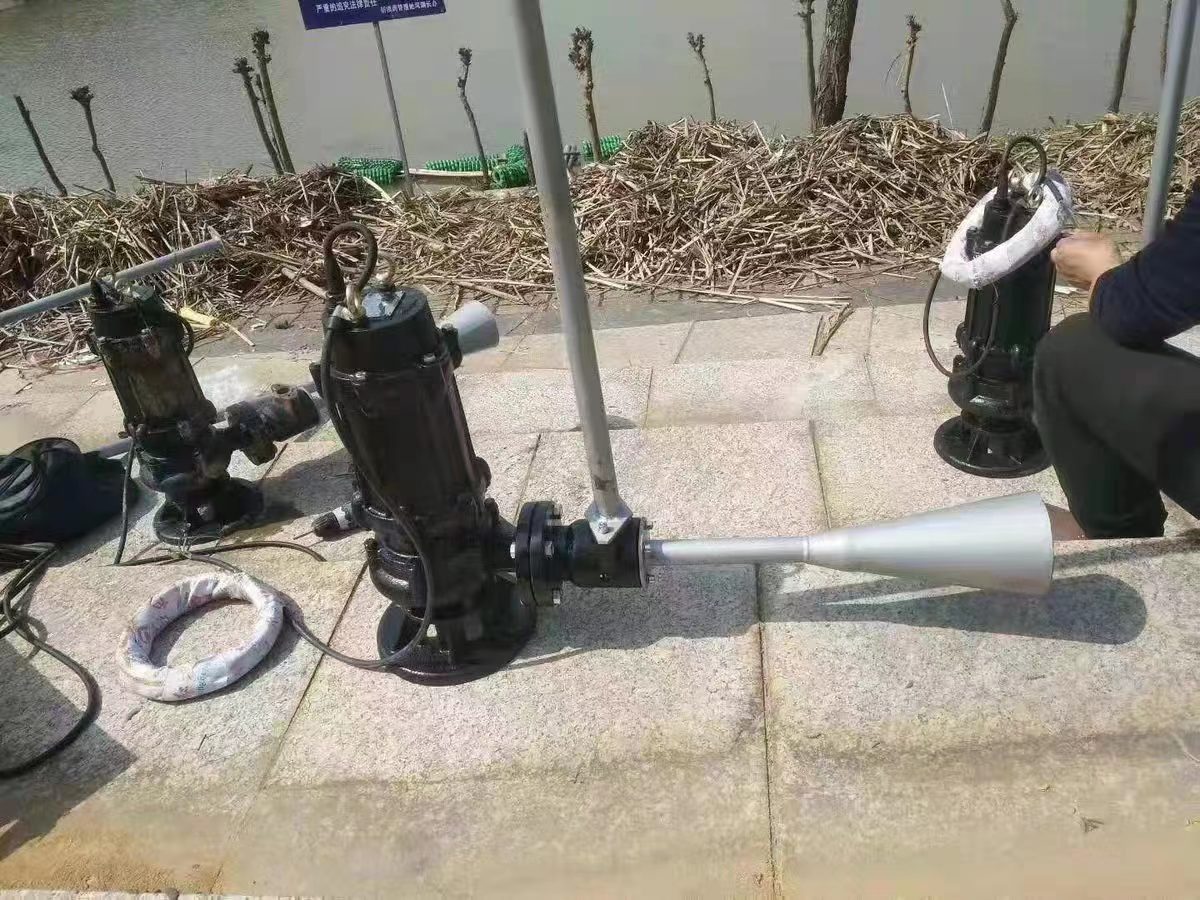 QXB Venturi Jet Aerator Pump Motor Gearbox High Dissolved Oxygen Pool Bottom Circumferential Aeration For Fish Farming