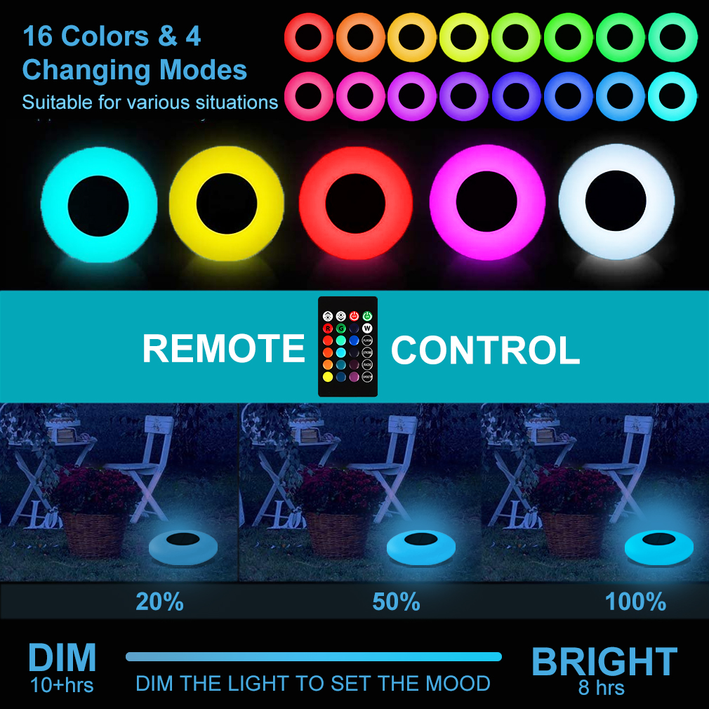 LED Solar Lights Water Floating Outdoor Ball Lamp Garden Balcony Festival Party Decoration IP68 Waterproof Light Swimming Pool