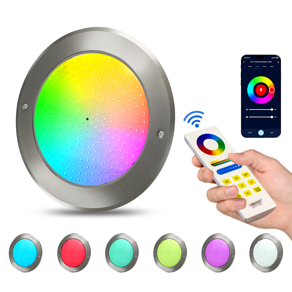 Ultra Thin 8mm Thickness 18W 25W 35W Waterproof Underwater Submersible Dive Warm White Wifi Led Pool Light