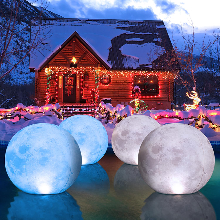 Full Moon Solar Floating Pool Lights Remote Inflatable IP67 Waterproof Color Changing LED Solar Powered Swimming Ball Lamp