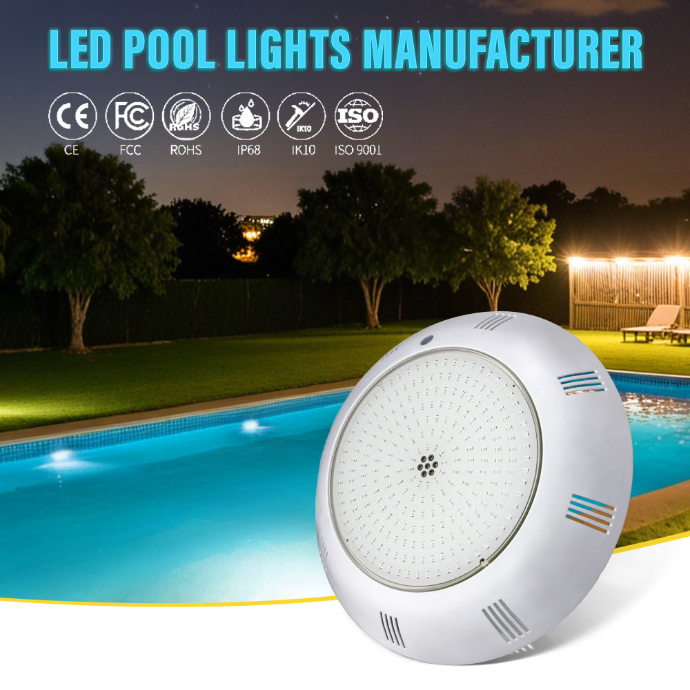 IP68 Waterproof Resin Filled Surface Mounted LED Pool Light AC12V Underwater Swimming Pool Lamp for Concrete/Vinyl Pool