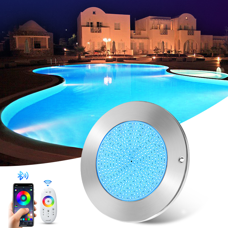 12V AC Ip68 Waterproof Par56 Above Ground Abs Smd2835 Remote Control Multicolor Underwater Rgb Swim Led Recessed Pool Lamp