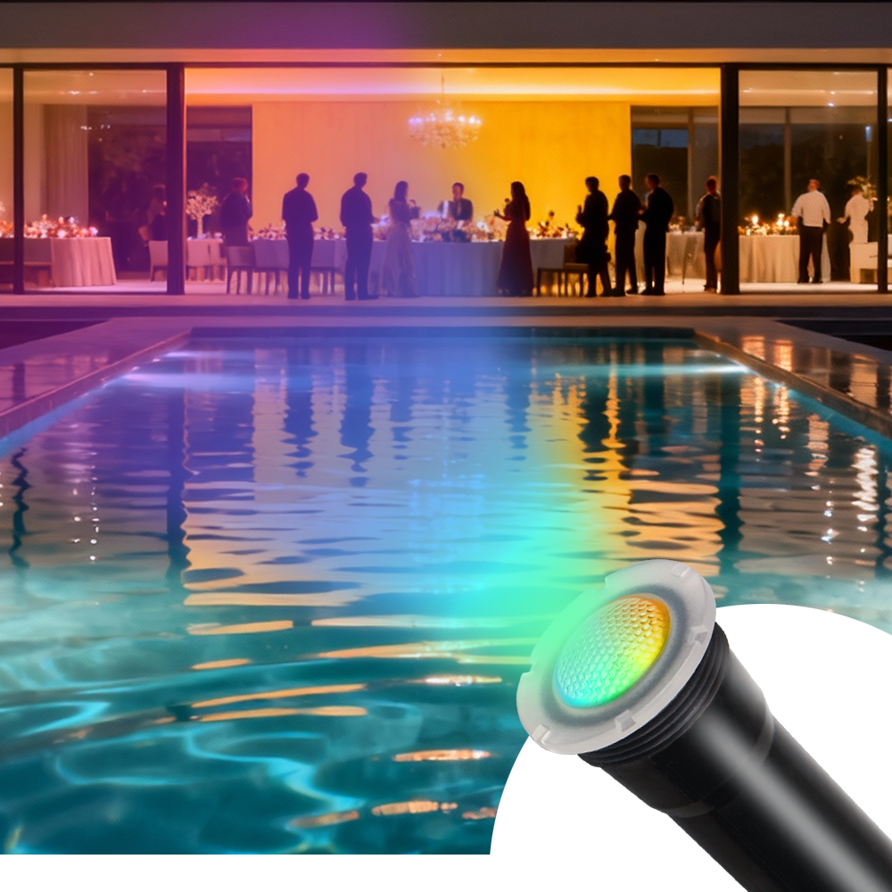 18W RGB LED Spa Bulb AC12V / DC12V Nicheless Recessed Fitting Replacement Underwater Tub Lamp Swimming Pool Light D55mm 3000K
