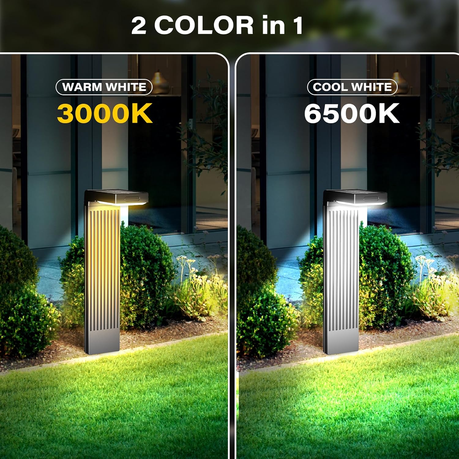 Coxseni Solar Path Lights 4Pack Motion Sensor Led Outdoor IP65 Aluminum Body Adjustable Colors Modes 2-Year Warranty Garden