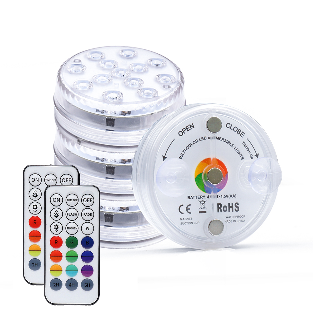 Hot Selling! IP68 Water Proof Underwater Pool Light IP68 Magnet RGB 13 LED Bright Lamp Submersible LED Lights with Remote Swimm