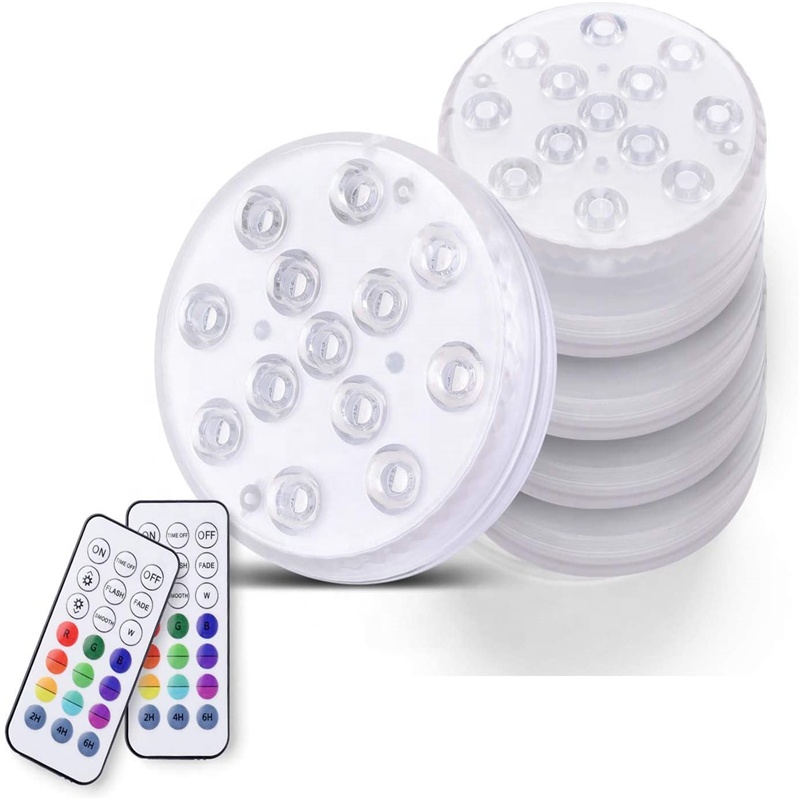 High Quality 13 Leds Rgb 16 Colors Submersible Swimming Pool Waterproof IP68 Light with Magnet and RF Remote for Wedding Party
