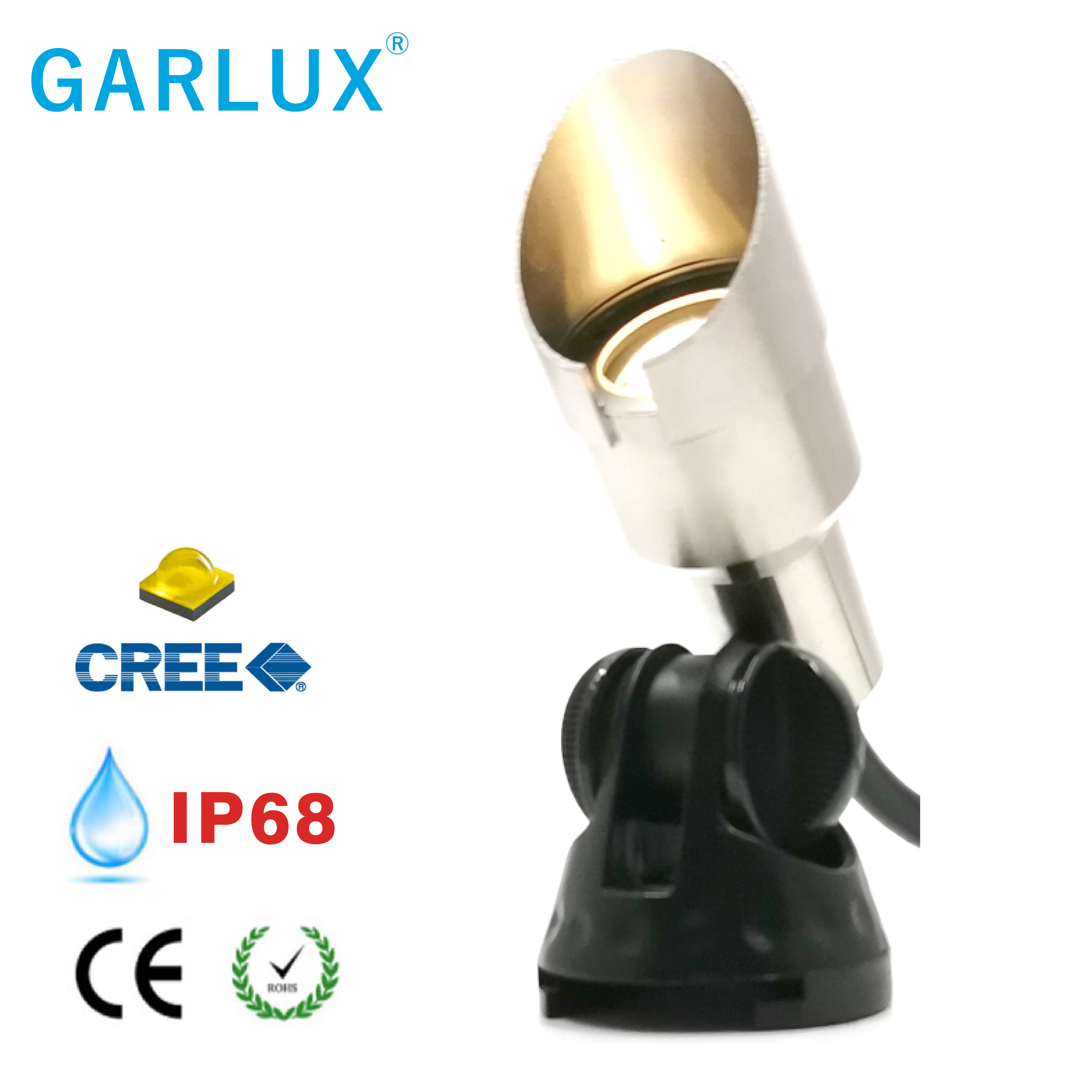 12V Low Voltage Pool &amp; Landscape LED Lights High CRI 80 IP68 Rated Brass Construction 3-Year Warranty
