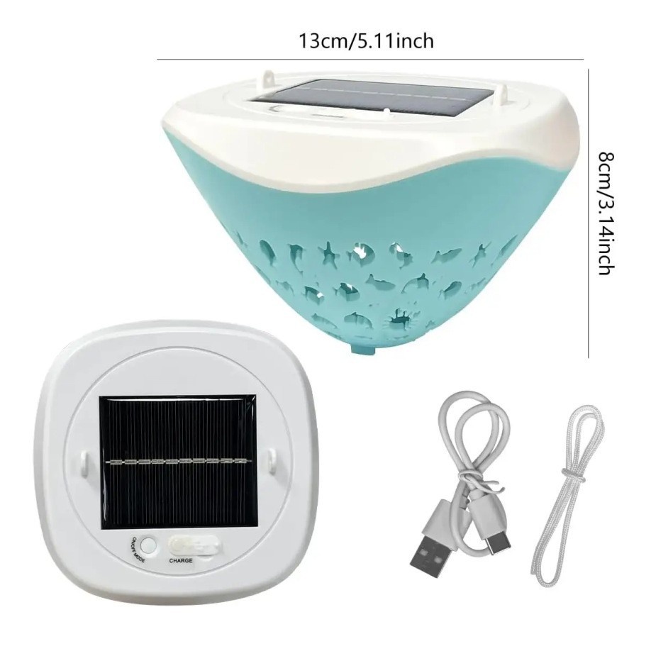 Solar-Powered Rechargeable Pool Light Waterproof LED Pool Ambient Light / Portable Outdoor Decorative Light Supports Charging