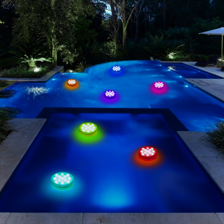 OEM IP68 Submersible Waterproof LED Pool Light Underwater LED Lights Remote 3 Magnets Swimming LED Pool Light for Wedding