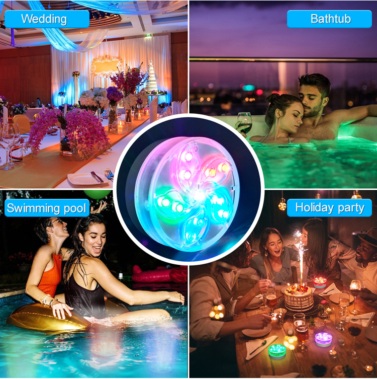 Mini Magnetic Battery RGB IP68 Waterproof Diving Swimming Pool Light Led Underwater Submersible Led Light With Remote Controlled