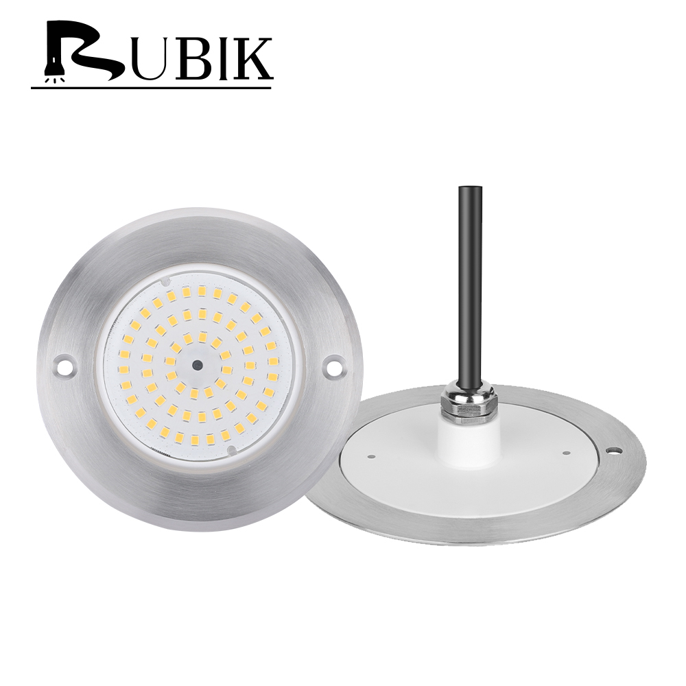 Rubik FD110 DC 12V IP68 Waterproof RGB Stainless Steel Underwater LED Swimming Pool Lights 2-Year Warranty High CRI 80 50000