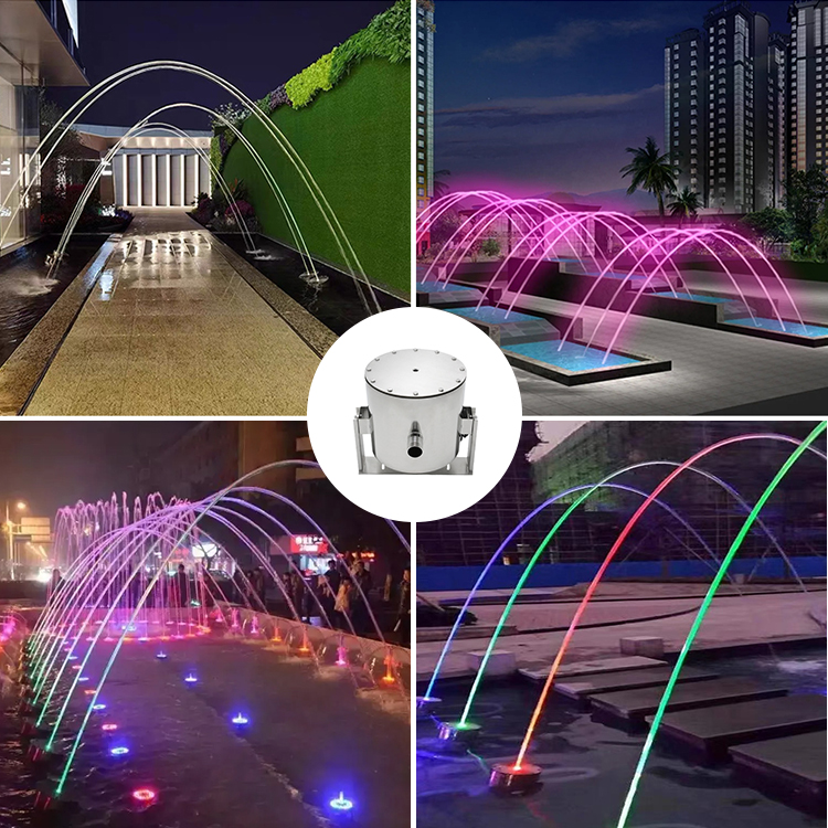 Stainless Steel RGB Pool Laminar Water Jet Waterfall Laminar Flow Jump Jet Fountain Light Nozzle for Garden Pool Pond Decoration