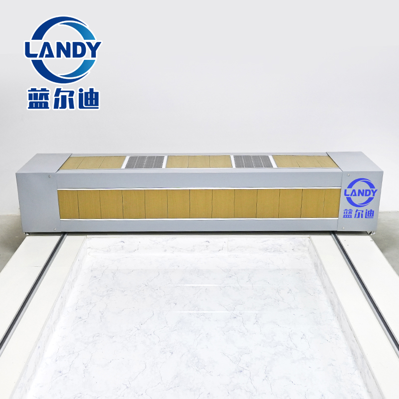 24V 400W Solar Energy Sliding Rail Motorised Pool Cover Roller UV-Resistant Electric Pool Cover Reel For Above Ground Pool