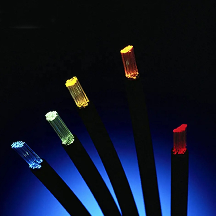 Solid Core Fiber Optic LED Pool Lights 2mm Black PVC Jacket Side Glow With Plastic Body Underwater Swimming End Glow Lamp
