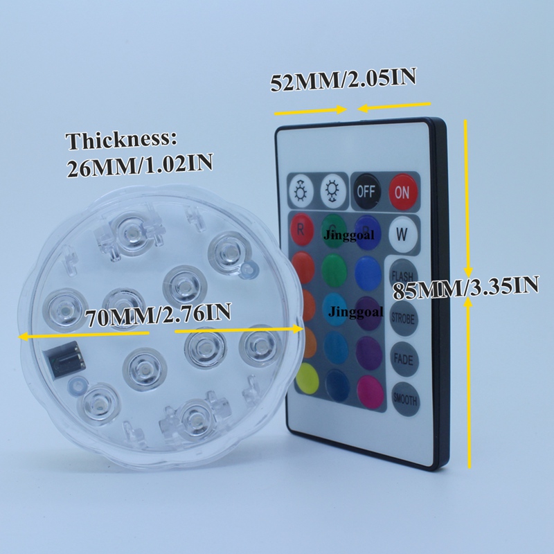 with Sucker and Magnet 13 LED Remote Controlled Submersible Underwater LED Fish Tank Pool Light Portable Cartoon Style CRI 60