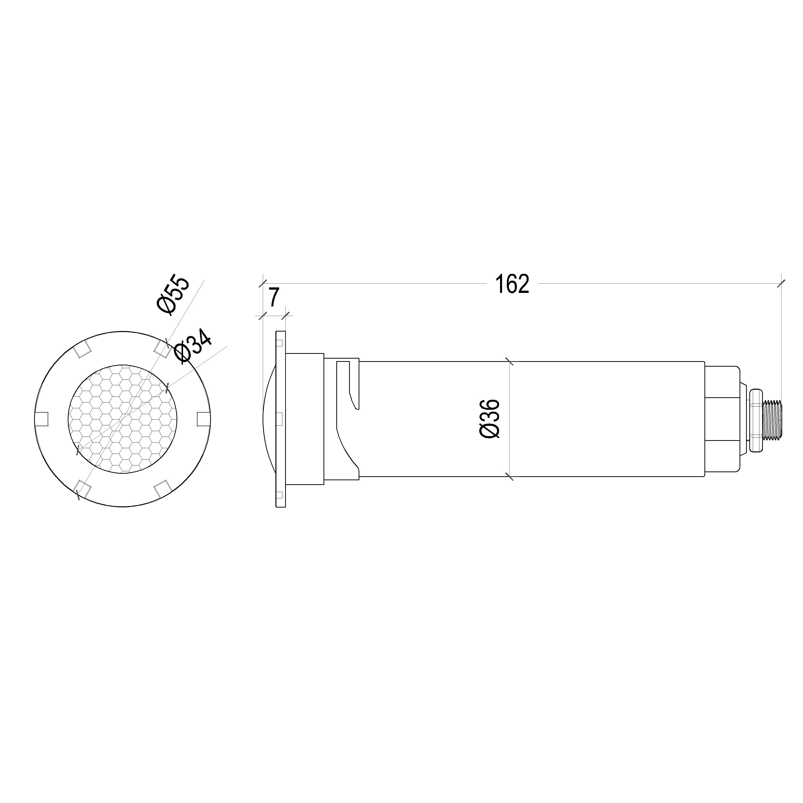 Nicheless ABS LED Pool Spa Light for 1 1/2 Inch Return Fitting
