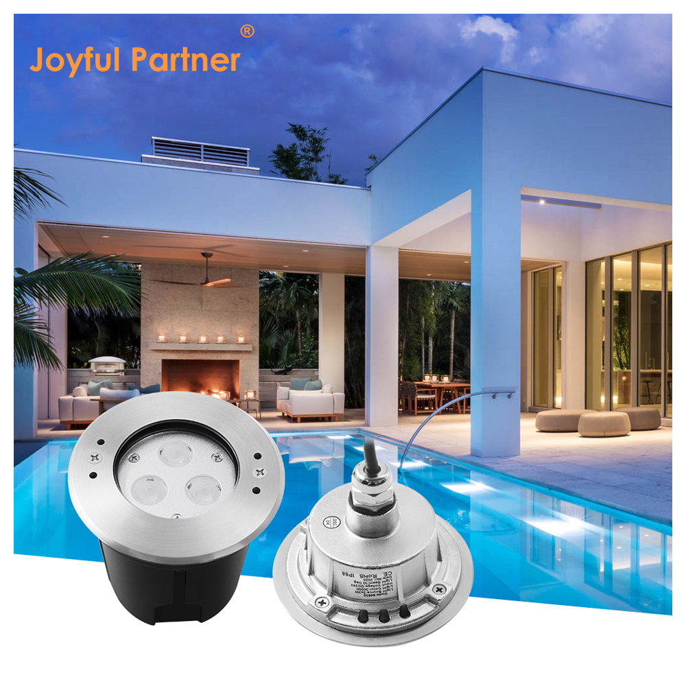 High Quality Durable IP68 12V/24V LED 316 Stainless Steel Inground Underwater Recessed Pool Light RGB Adjustable Beam Angle