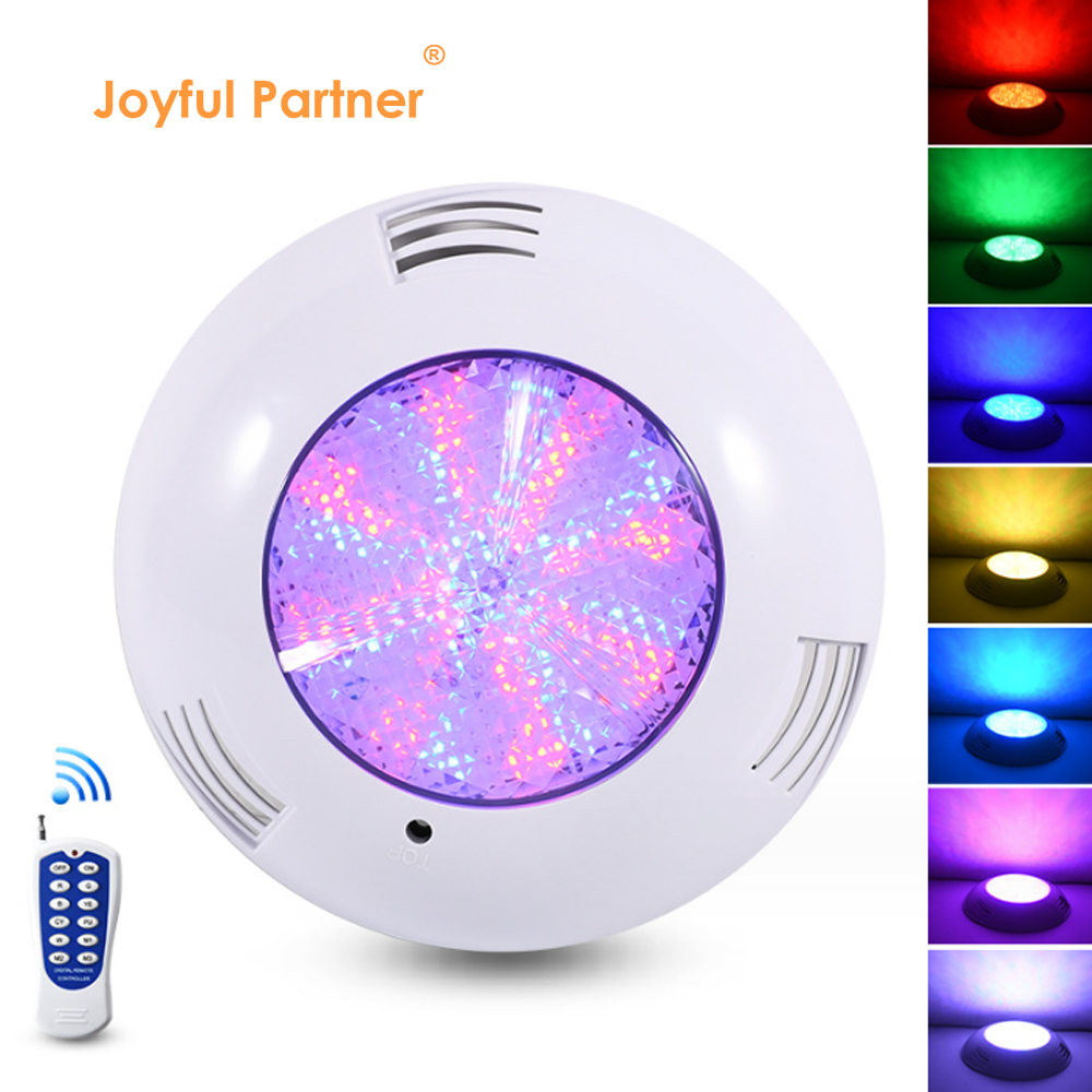IP68 Surface Mounted PAR56 Swimming Pool Light Waterproof WIFI Remote Control RGB LED Underwater Lights PC Material Dimmable 12V