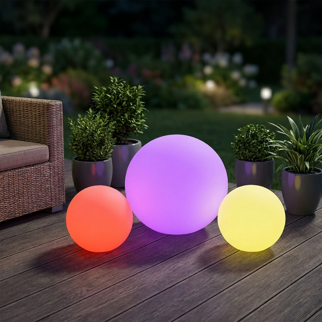 Led Round Ball Solar Light IP65 Waterproof Colorful Landscape Outdoor Lawn Beach Commercial Swimming Pool Decor Decorative Lamp