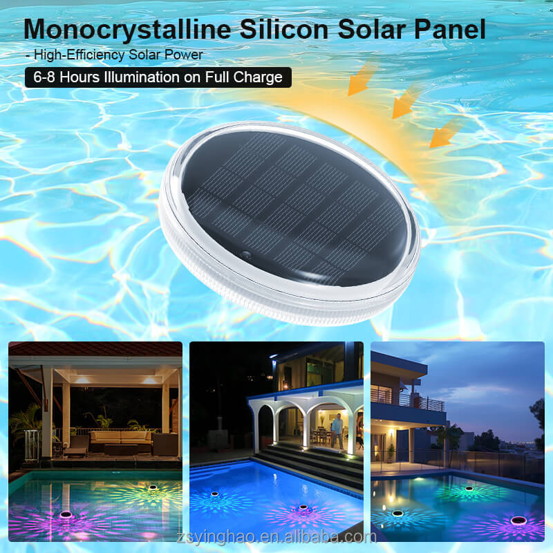 Outdoor IP67 Waterproof Water Floating Light Decoration Pool Colorful RGB Led Solar Swimming Pool Lights