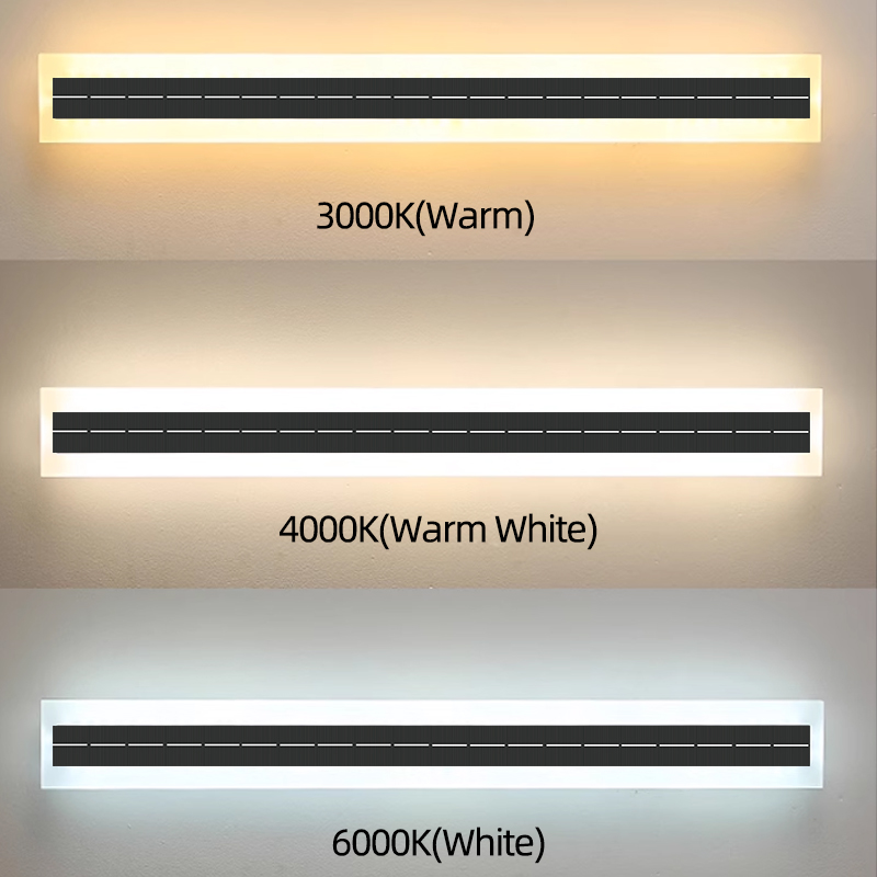 P65 Solar Powered Wall Light 12H Auto On/Off Linear LED Strip For Garden Pathway Facade Waterproof &amp; Wireless Installation